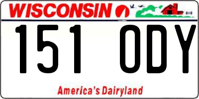WI license plate 151ODY