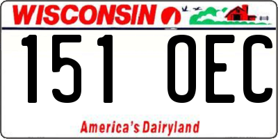 WI license plate 151OEC