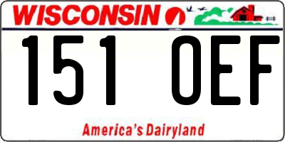 WI license plate 151OEF
