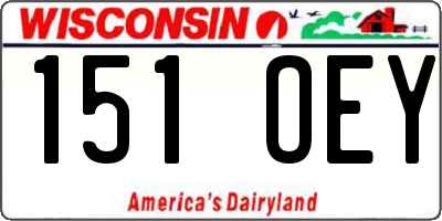 WI license plate 151OEY