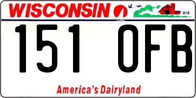 WI license plate 151OFB