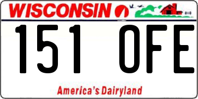 WI license plate 151OFE