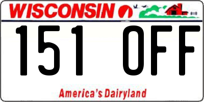 WI license plate 151OFF