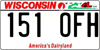 WI license plate 151OFH