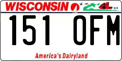 WI license plate 151OFM