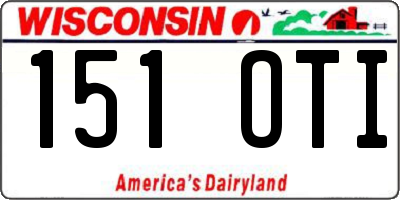 WI license plate 151OTI