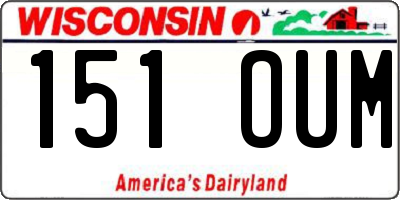 WI license plate 151OUM
