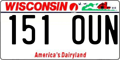 WI license plate 151OUN