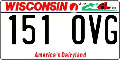 WI license plate 151OVG