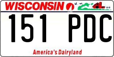 WI license plate 151PDC