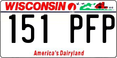 WI license plate 151PFP