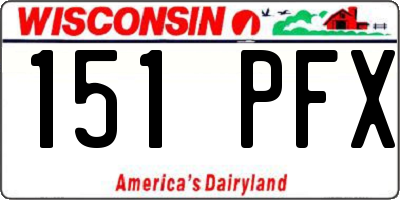 WI license plate 151PFX