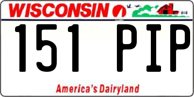 WI license plate 151PIP