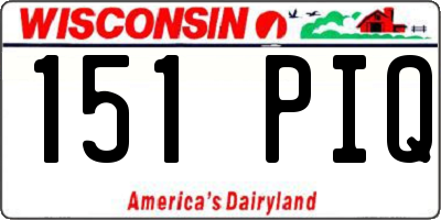 WI license plate 151PIQ