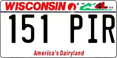 WI license plate 151PIR