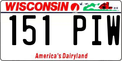WI license plate 151PIW