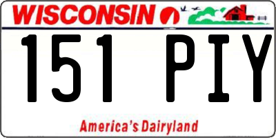 WI license plate 151PIY