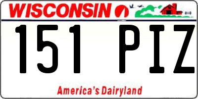 WI license plate 151PIZ