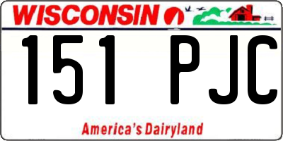 WI license plate 151PJC