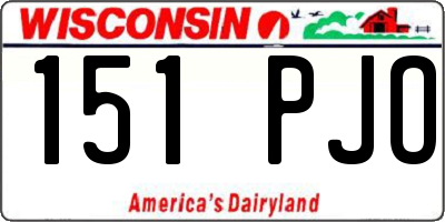 WI license plate 151PJO