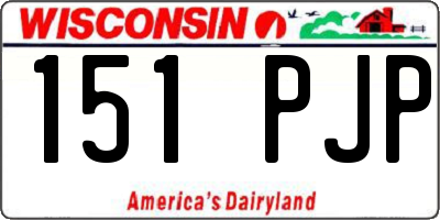 WI license plate 151PJP