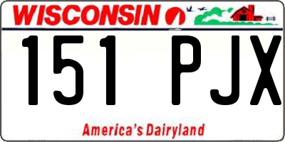 WI license plate 151PJX