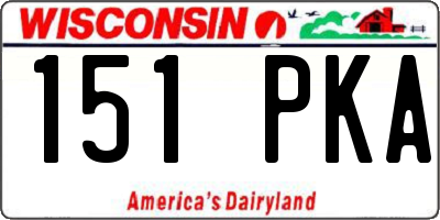 WI license plate 151PKA