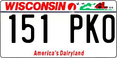 WI license plate 151PKO