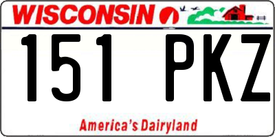 WI license plate 151PKZ