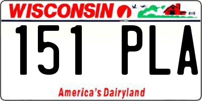 WI license plate 151PLA