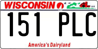 WI license plate 151PLC