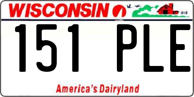 WI license plate 151PLE