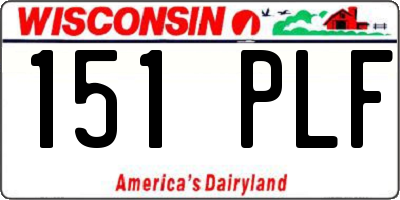WI license plate 151PLF