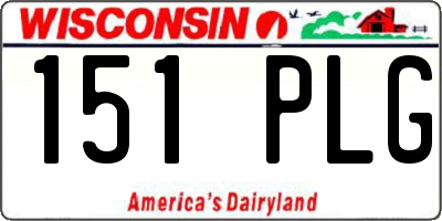 WI license plate 151PLG