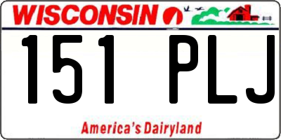 WI license plate 151PLJ