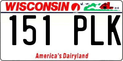 WI license plate 151PLK