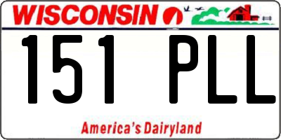 WI license plate 151PLL