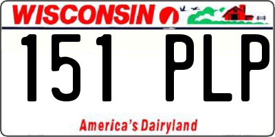WI license plate 151PLP