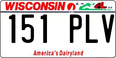 WI license plate 151PLV