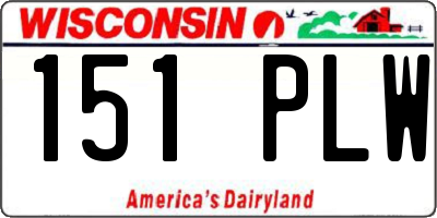 WI license plate 151PLW