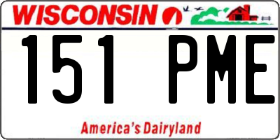 WI license plate 151PME