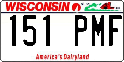 WI license plate 151PMF