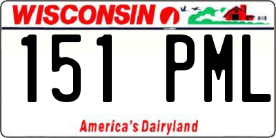 WI license plate 151PML