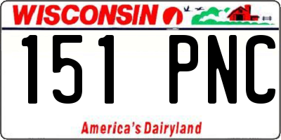 WI license plate 151PNC