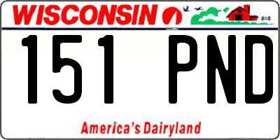 WI license plate 151PND