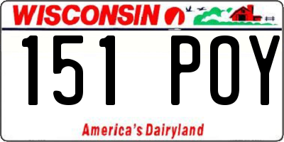 WI license plate 151POY