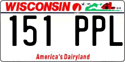 WI license plate 151PPL