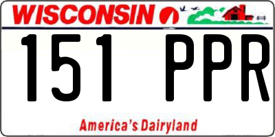 WI license plate 151PPR