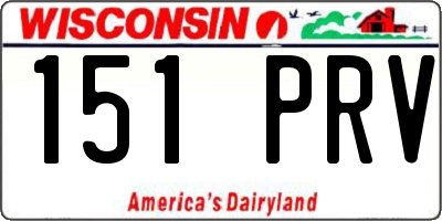 WI license plate 151PRV