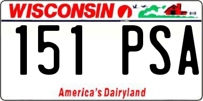 WI license plate 151PSA
